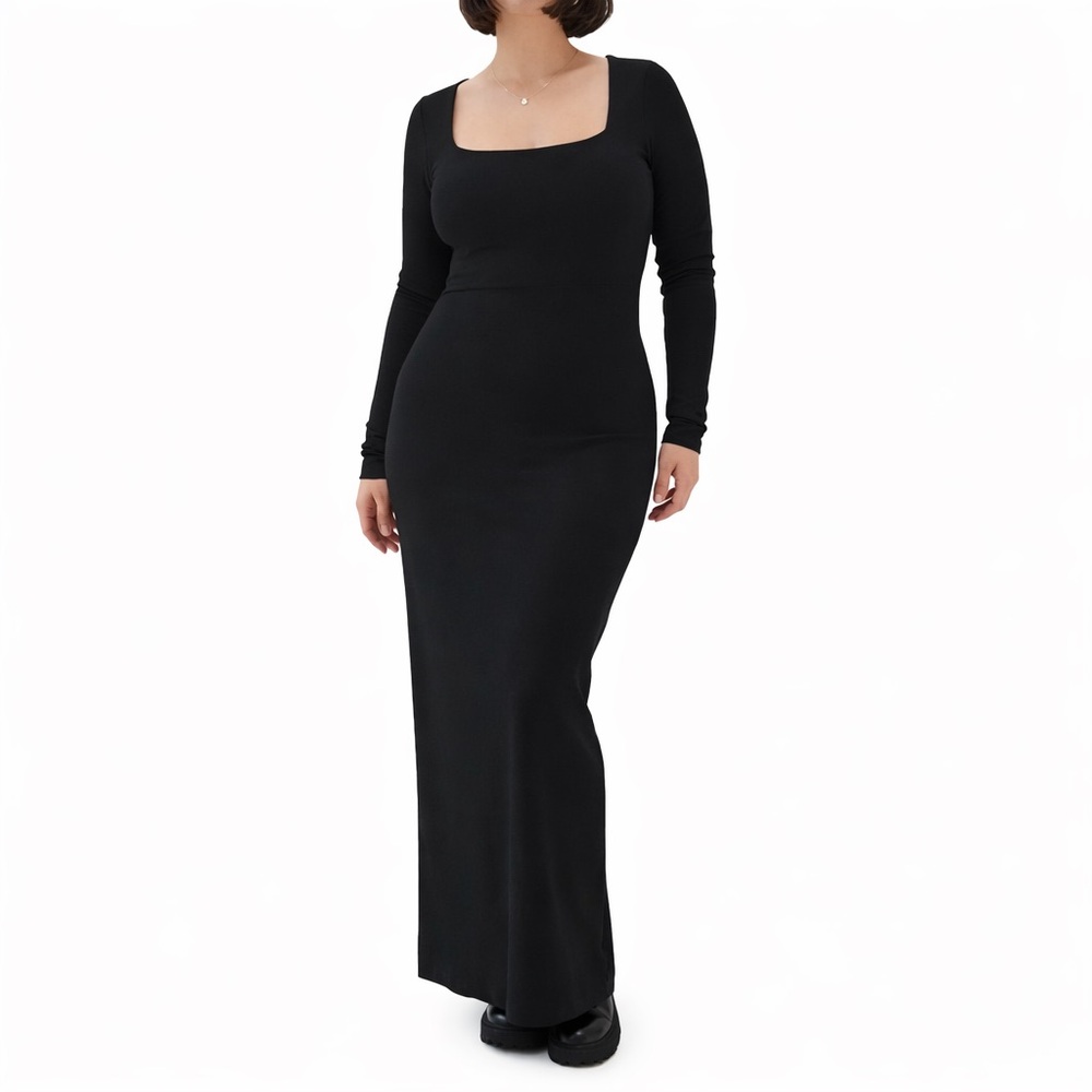 MARCELLA S Yvonne Dress Black Long Sleeve 0093 maxi long sleeve Bodycon square